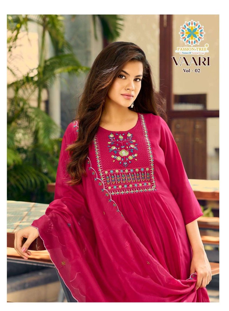 Vaari Vol 2 By Passion Tree Mal Chanderi Kurti With Bottom Dupatta 